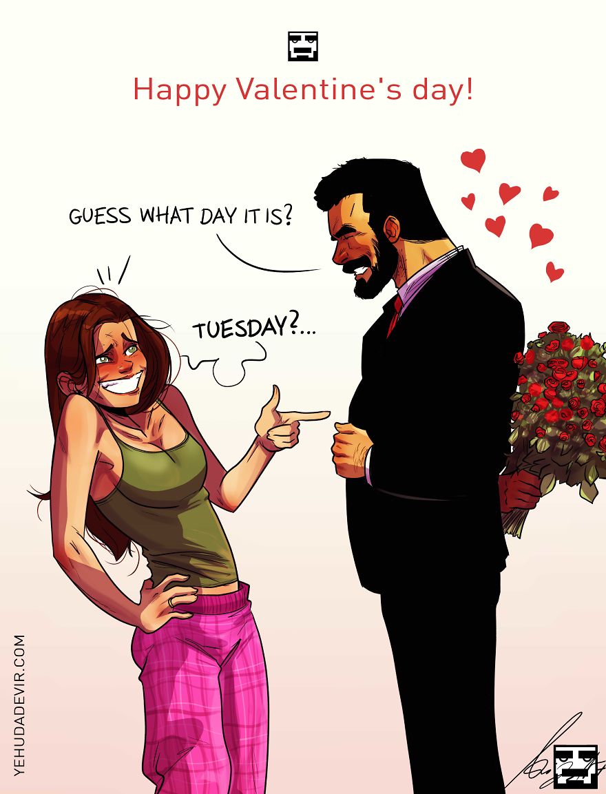 Wife forgets valentine's day - Funny Cartoon