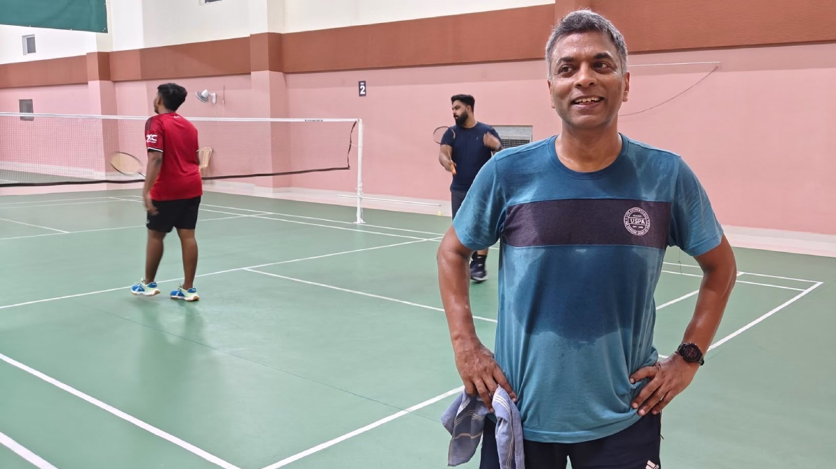 Rajan at a Badminton Court