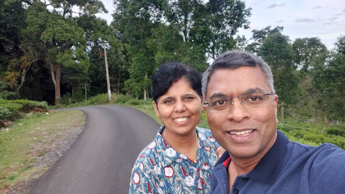 Rekha & Rajan at the Hill Station